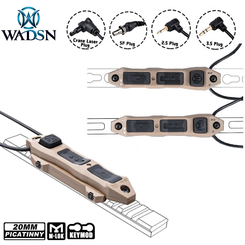 WADSN-interruptor de presión táctico Airsoft, grúa para DBAL A2, PEQ-15, NGAL, láser, Surefir, linterna remota, botón de interruptor de doble función - imagen 4