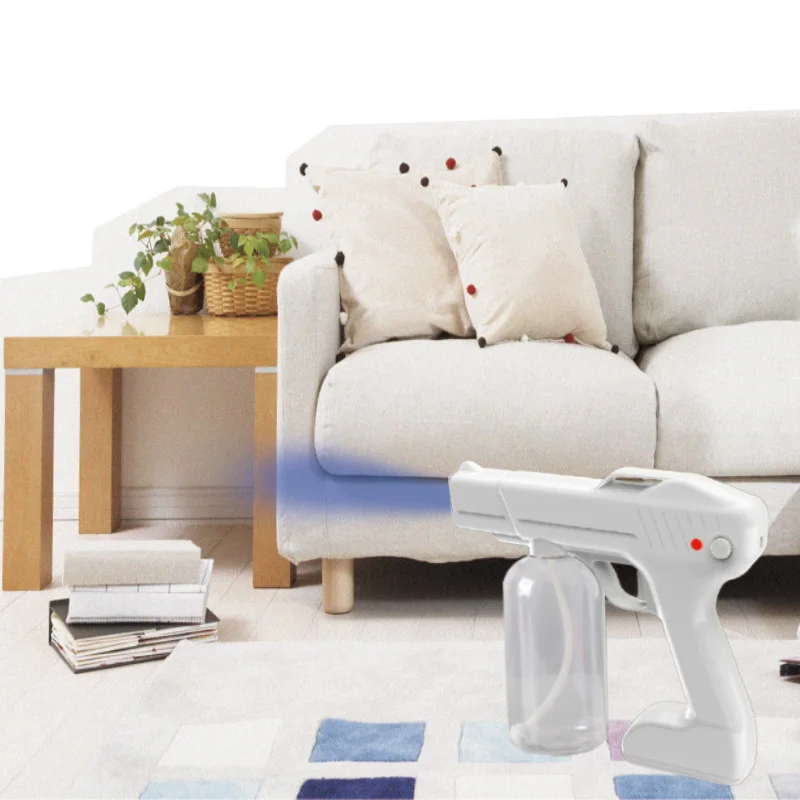 PULVERIZADOR DE desinfectante eléctrico inalámbrico, pistola pulverizadora de vapor de luz azul Nano con USB, atomizador de riego para desinfección de jardín y hogar, 350/800ML - imagen 5