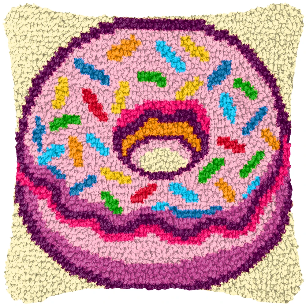 Gancho de pestillo de Navidad de dibujos animados, ganchos de paquete Smyrna, alfombras bordadas de punto, Kits de ganchos de pestillo bordados - imagen 2