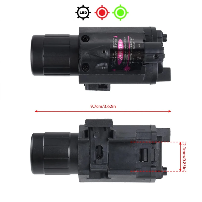 Linterna táctica con interruptor remoto, punto rojo, la-ser, luz de pistola para Glock 17 19 / 20mm, riel de caza - imagen 2