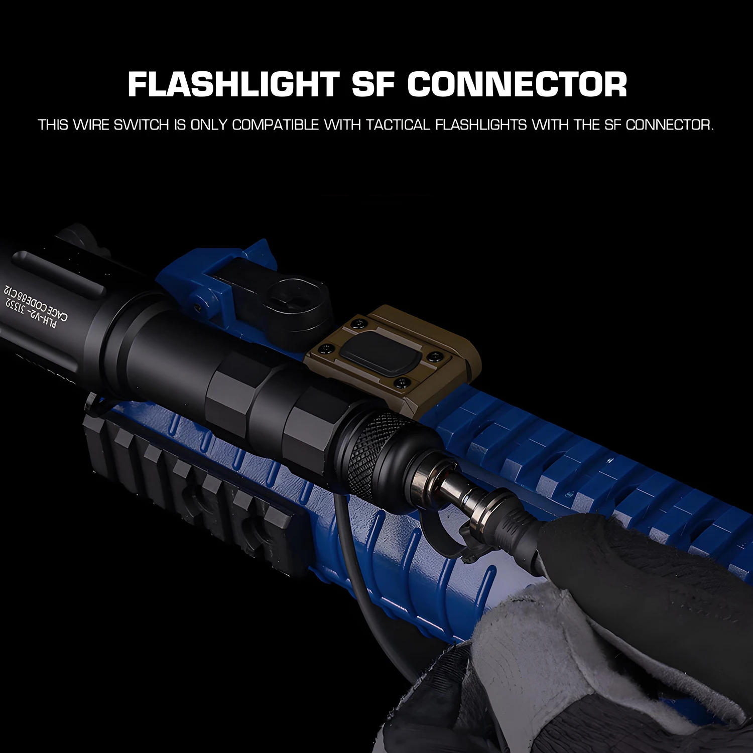 Interruptor con cable lateral de Metal UN para grúa de luz láser PEQ, conectores SF de 2,5mm, linterna de montaje lateral, Compatible con riel Picatinny - imagen 4