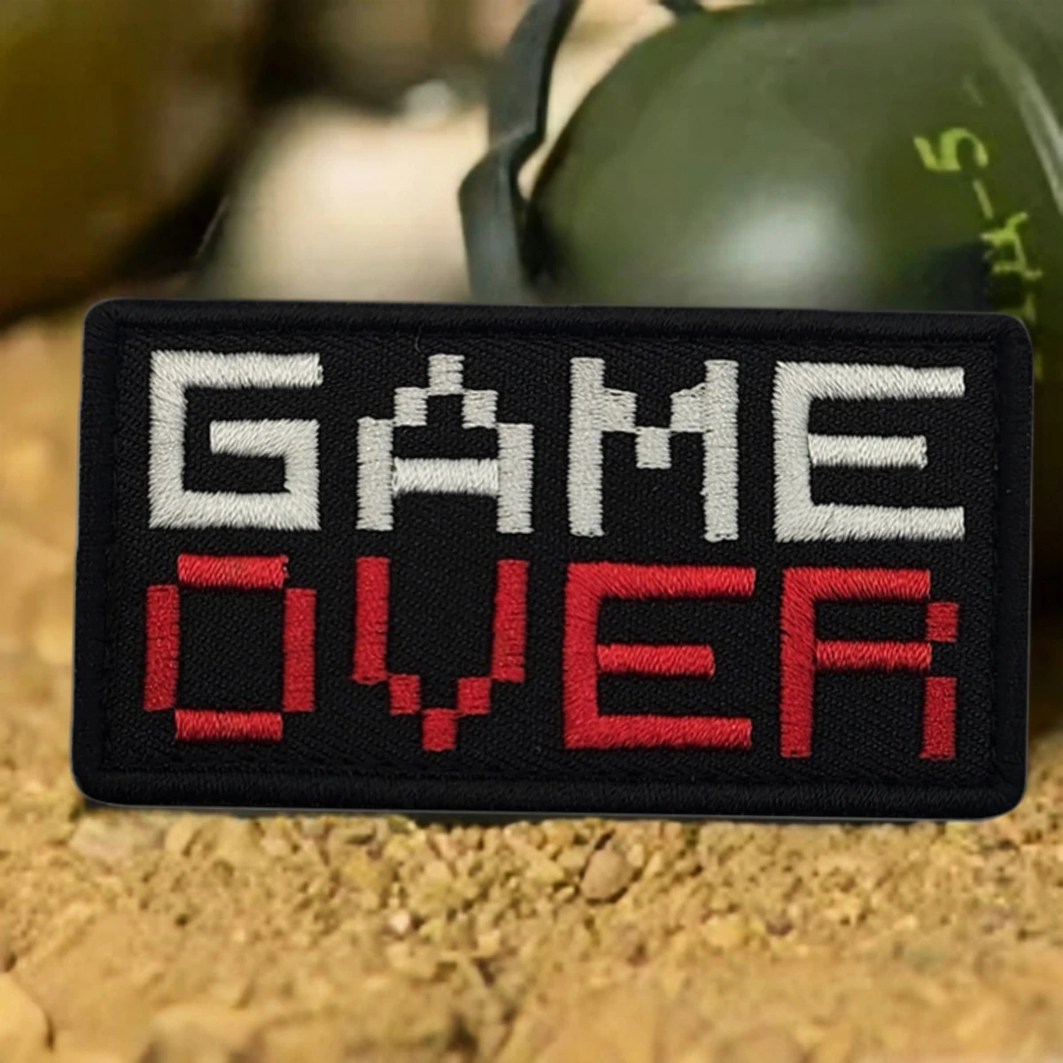 Parche "JAME OVER", insignia de moral táctica, parches bordados de gancho y bucle, brazalete del ejército militar, mochila, aplique adhesivo personalizado