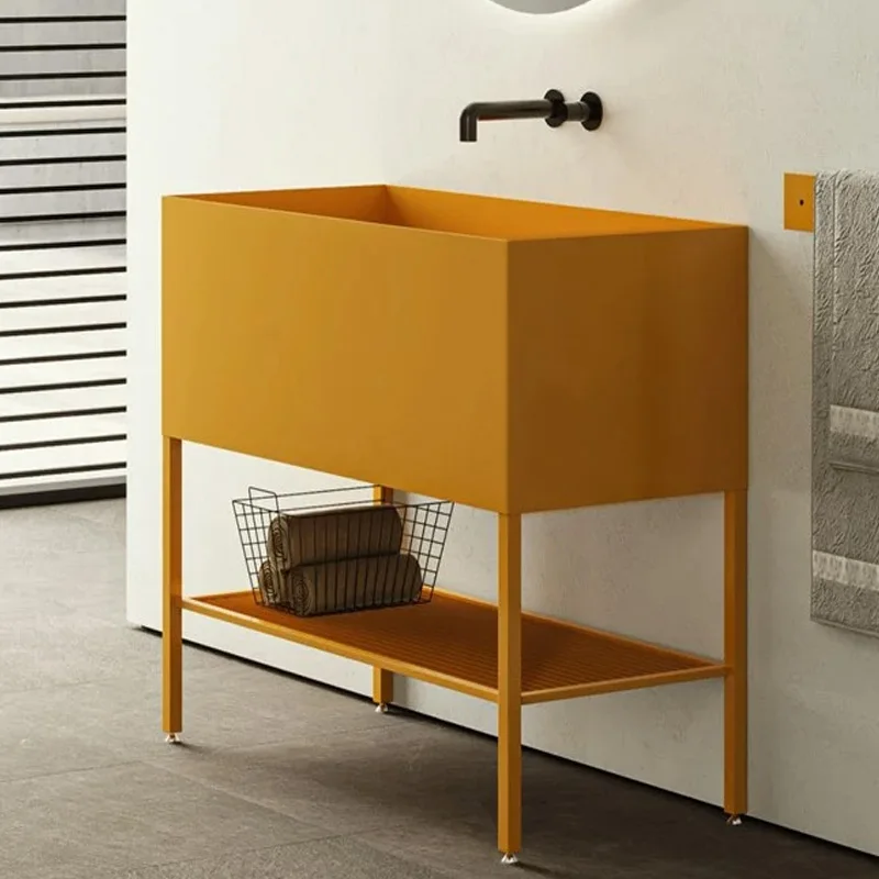 Lavabo integrado de piedra, lavabo integrado blanco, mueble de baño combinado, mueble de baño - imagen 3