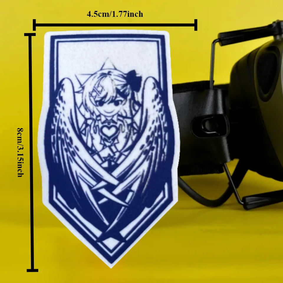 Insignia de moral de chica Ángel de Anime, parche de gancho y bucle con impresión táctica Chevron para ropa, brazalete del ejército militar, pegatinas para mochila - imagen 3