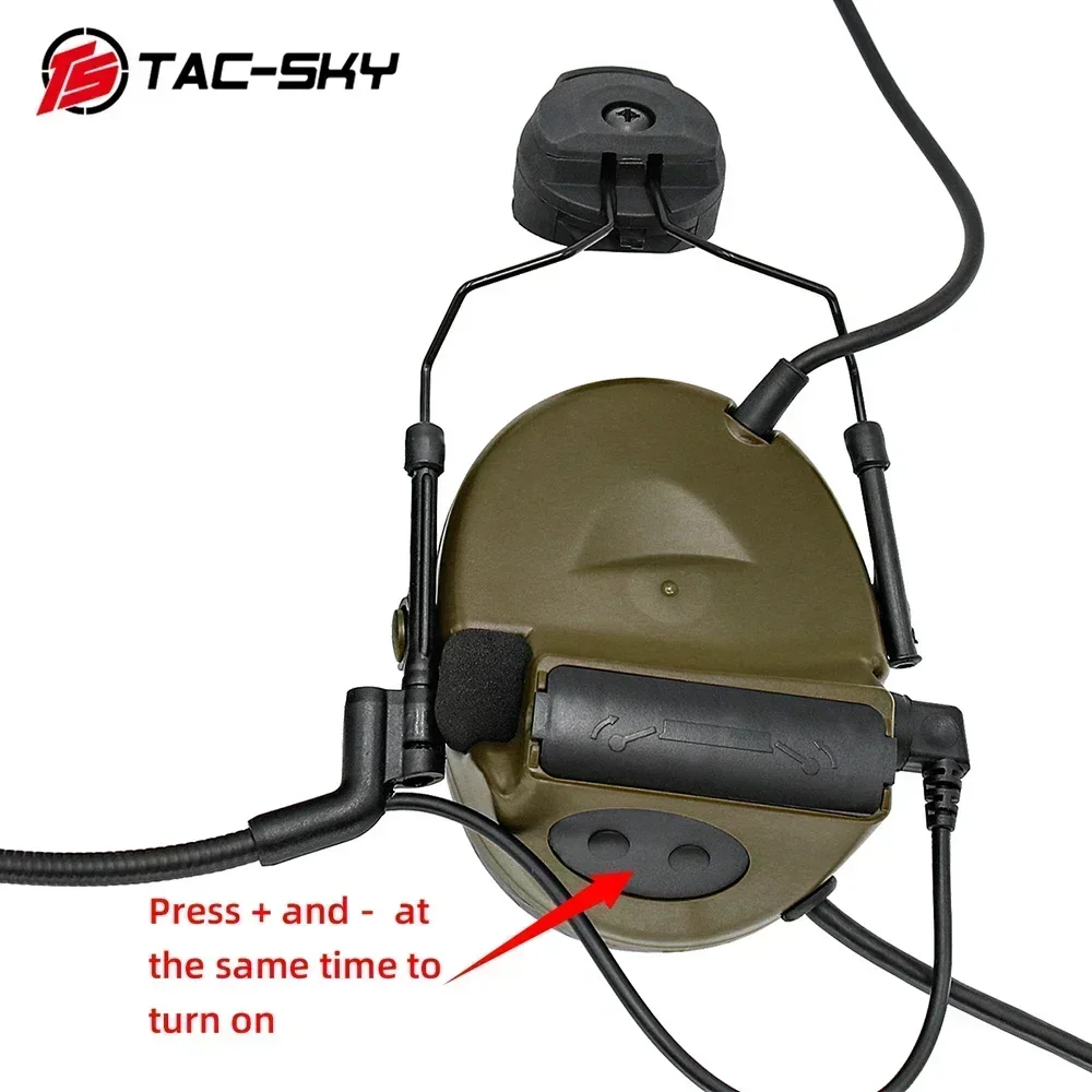 TAC -SKY TSCII auriculares tácticos con adaptador de riel de arco protección auditiva auriculares Airsoft orejera de tiro con cancelación de ruido - imagen 5
