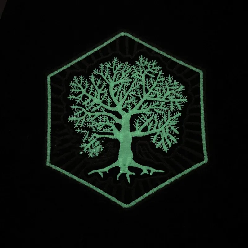 El árbol de la vida parches bordados gancho y bucle noctilucencia moral táctica insignia decoración para ropa y mochila - imagen 2