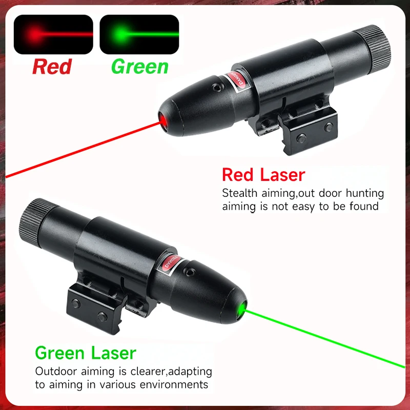Rifle de caza táctico, accesorios de mira láser ajustable con láser de Color rojo y verde, pistola Airsoft de 20mm-22mm, montaje en riel