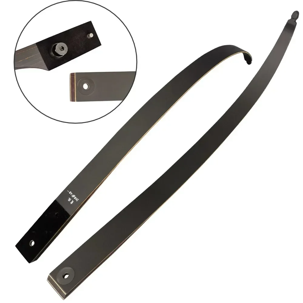 Arco recurvo de tiro con arco Hunter negro de 60 pulgadas, extremidades de núcleo de bambú de 25-60 libras, elevador de madera para mano derecha, arco de toma dividido para caza americana - imagen 4