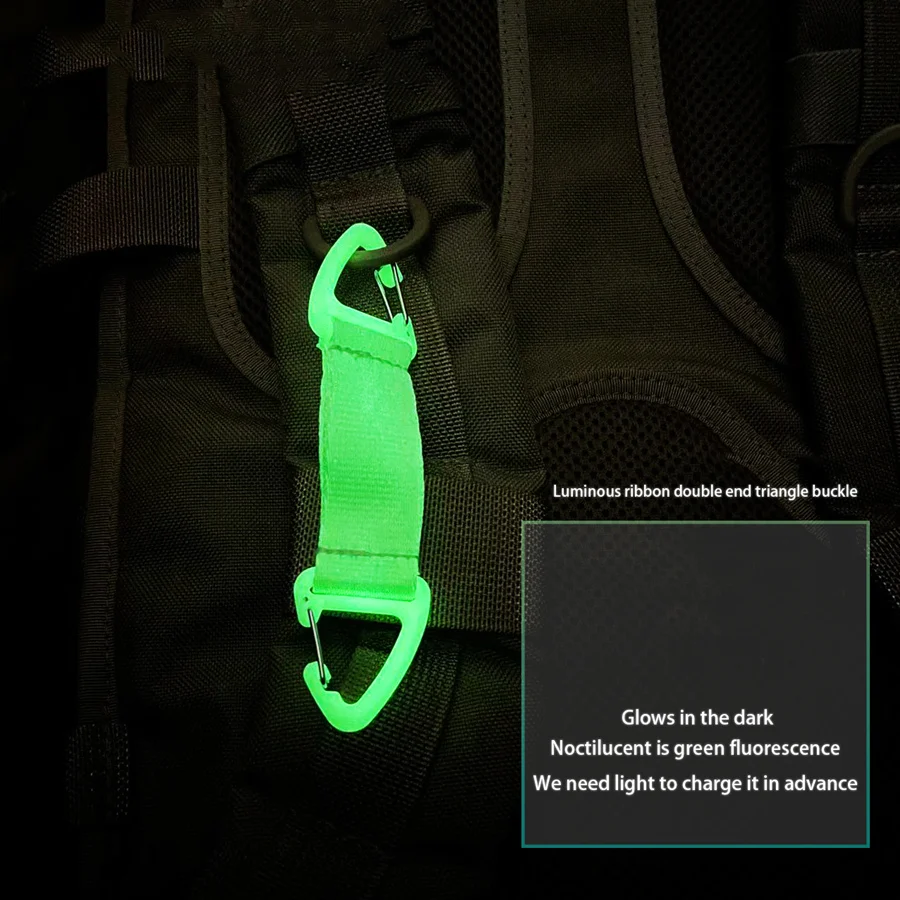 Correas multifunción luminosas para exteriores, hebilla triangular de doble extremo, llavero táctico EDC para montañismo, mochila de Camping - imagen 2