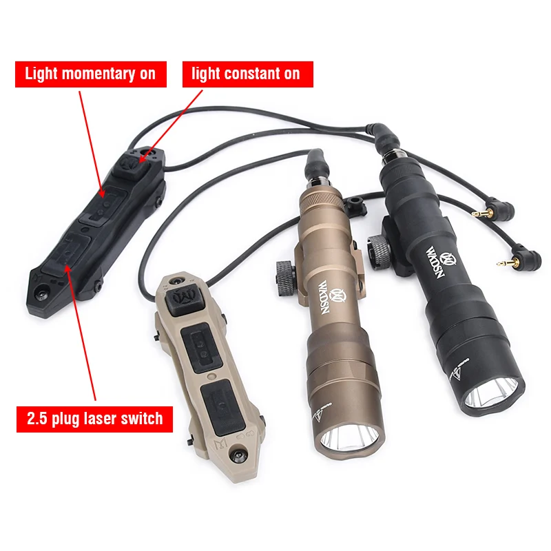 WADSN-linterna M600DF de 1400 lúmenes, potente luz Led de explorador, interruptor de presión de doble función aumentada táctica, grúa SF, enchufe de 2,5mm - imagen 3