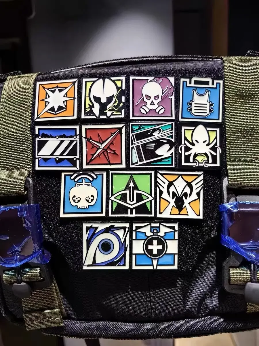 Brazalete Rainbow Six R6, capacidad de juego, capítulo, gancho y bucle esmaltados de Metal, insignia de moral, parche, mochila, pegatinas tácticas - imagen 4