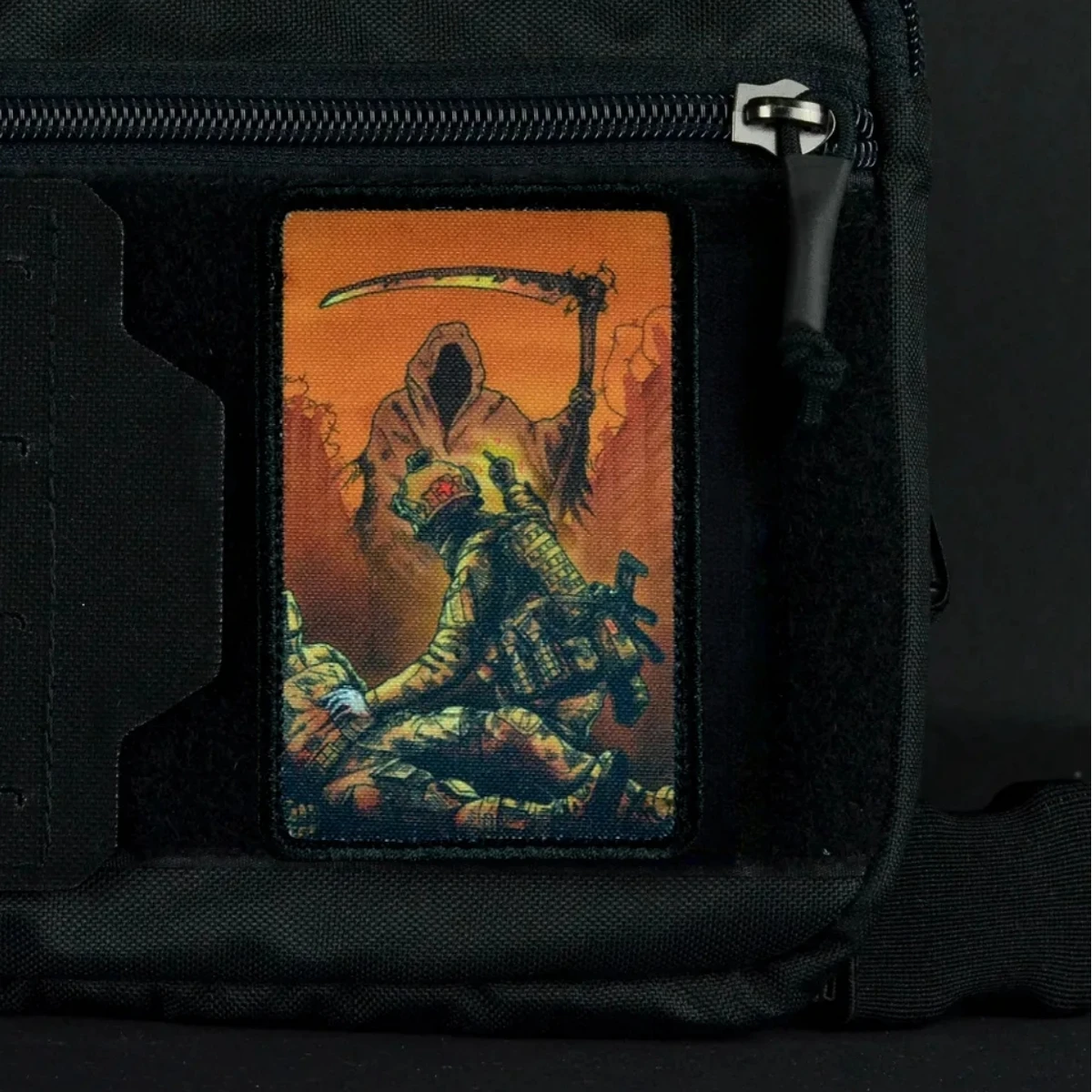 Parche con insignia de moral "no hoy", brazalete táctico, mochila militar, parches impresos, rescate médico y confrontación con muerte - imagen 3