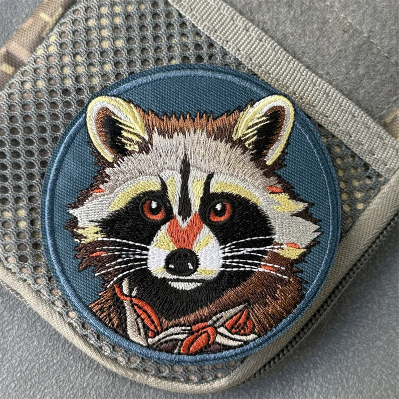 Parche "Raccoon", insignia de moral táctica, gancho bordado y bucle, mochila, ropa, accesorios decorativos, pegatina, brazalete - imagen 5