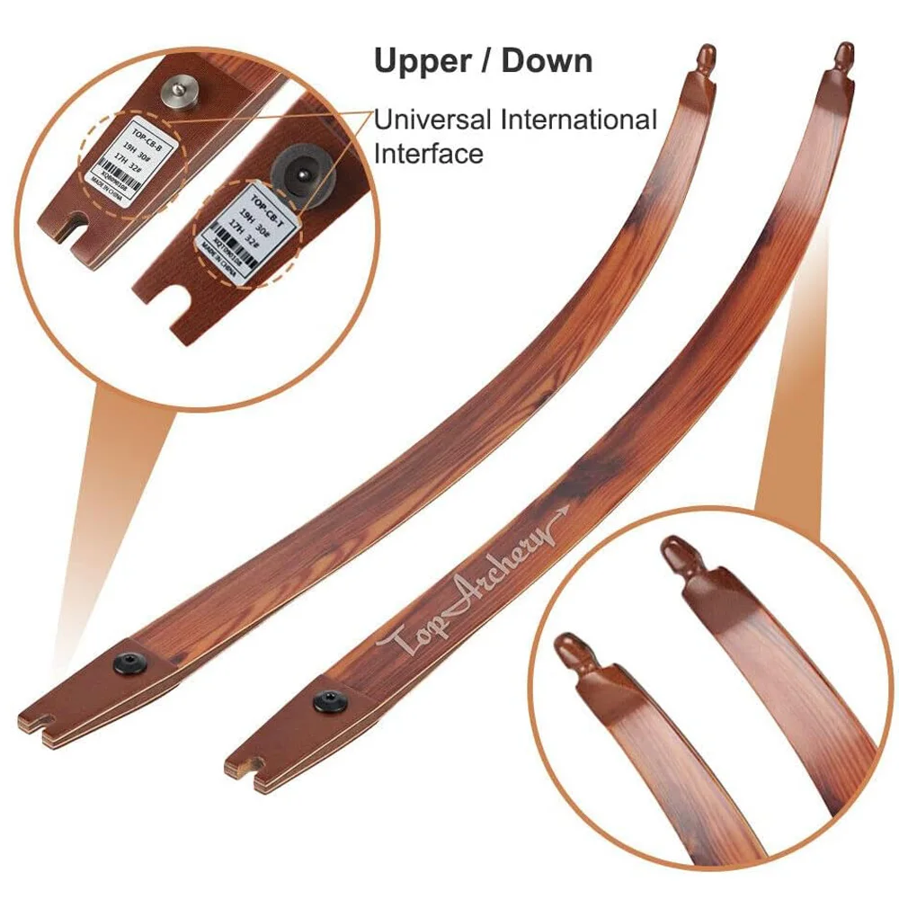 Dispositivo ILF de extremidades de arco recurvo ILF de tiro con arco de 60 ", 25-62 libras, Compatible con elevador de 17 "19" para adultos/principiantes, arco de tiro de caza ﻿ - imagen 3