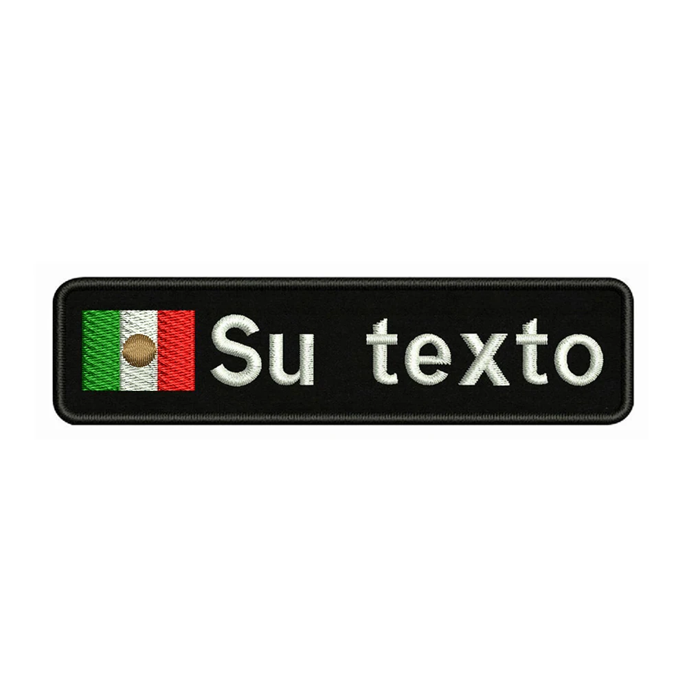 Parche de texto con nombre personalizado bordado, insignia de rayas, hierro, bandera mexicana, México, 10x2,5 cm - imagen 3