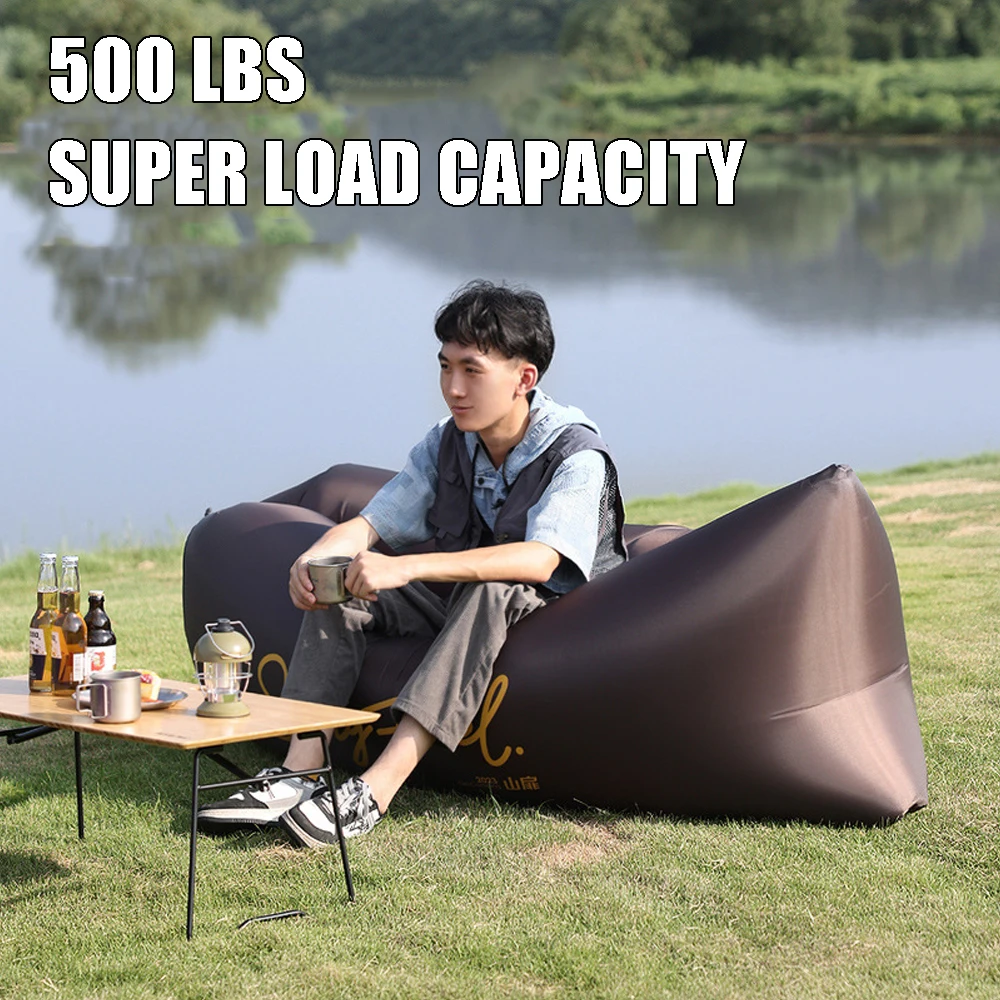 Sofá inflable, sofá perezoso portátil, tumbona de aire con bolsa de transporte, flotador inflable para piscina para acampar, Picnics en la playa y patio trasero - imagen 2