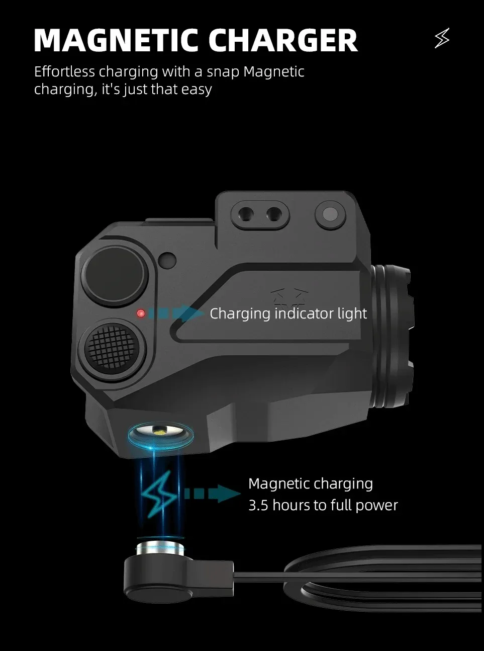 Victoptics Linterna Táctica LED con Láser Rojo o Verde, Combo Mini Potente 500 Lúmenes, 3 Niveles de Brillo para Patrulla y Caza - imagen 3