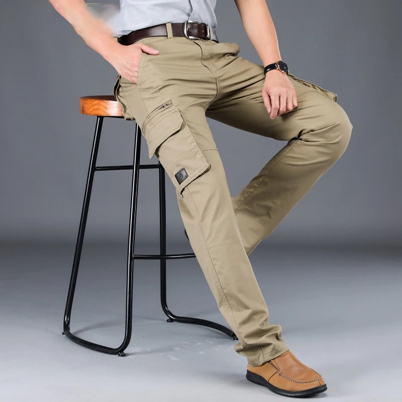 Pantalones Cargo de negocios para hombre, pantalón militar con múltiples bolsillos, prendas de vestir del ejército, joggers largos de alta calidad - imagen 4
