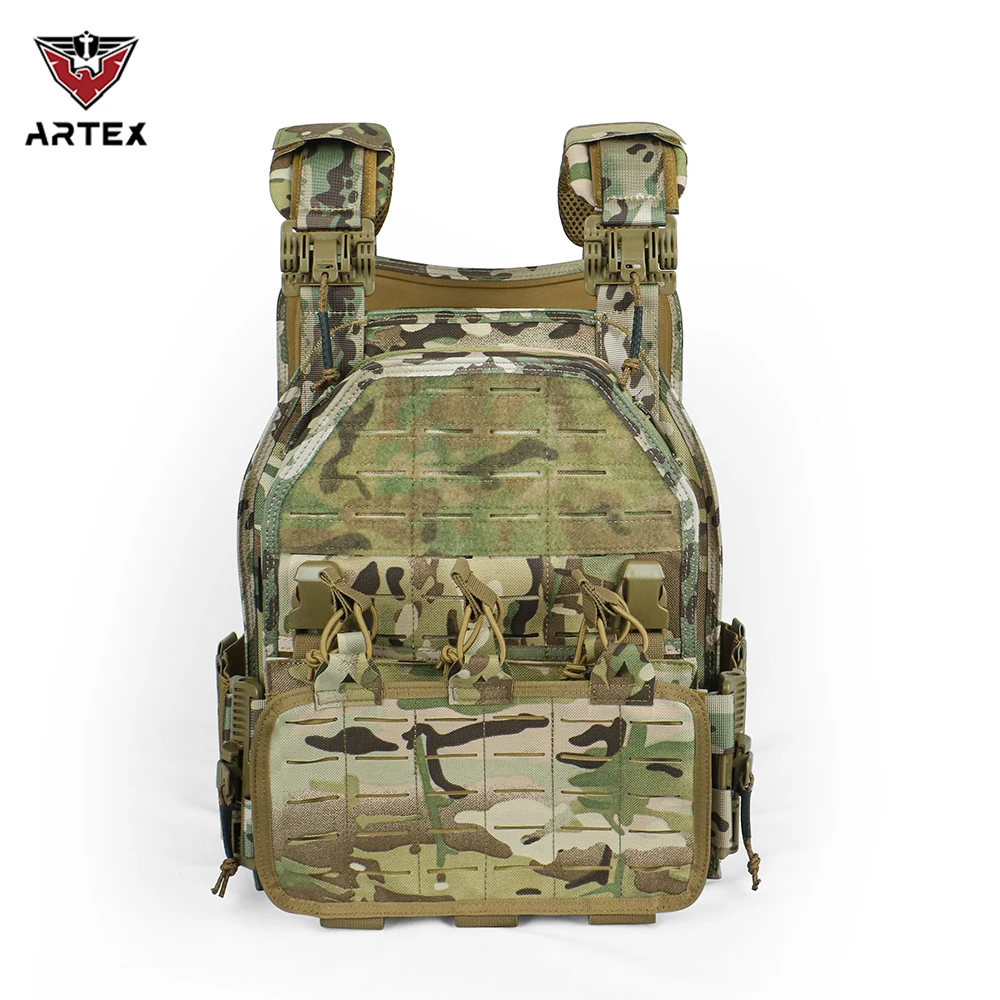 Artex Chaleco táctico portaplacas MOLLE ligero para caza y aire libre