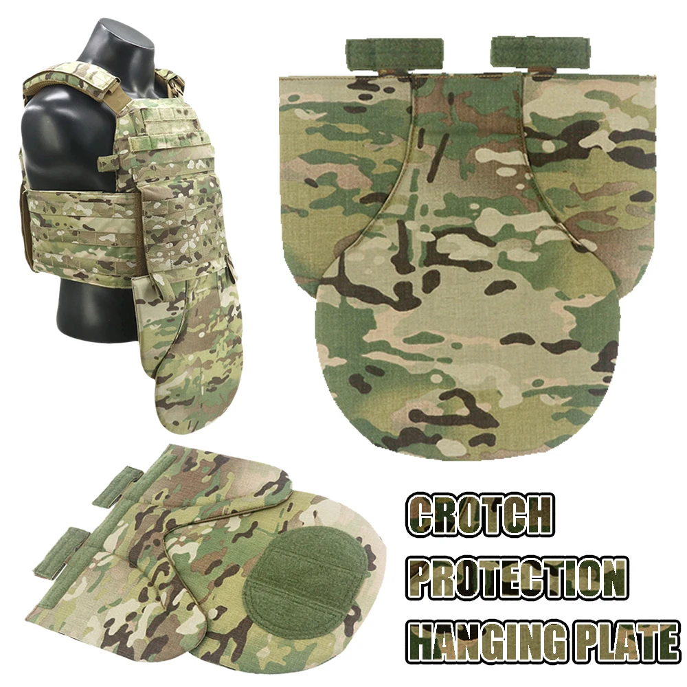 Chaleco de combate protección de entrepierna placa colgante Airsoft chaleco táctico extensión Abdominal protección de la ingle 500D nailon desusterado