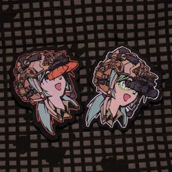 Parche bordado de dibujos animados de chica mágica, brazalete táctico bidimensional para decoración de mochila de casco