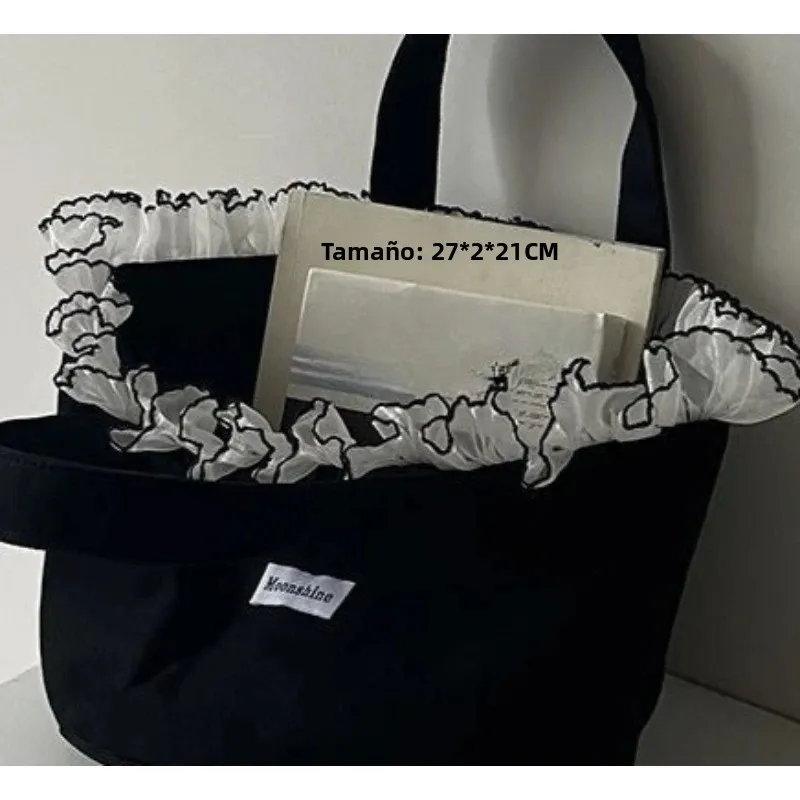 Bolsa de lona portátil con encaje, gran capacidad para senderismo - imagen 2