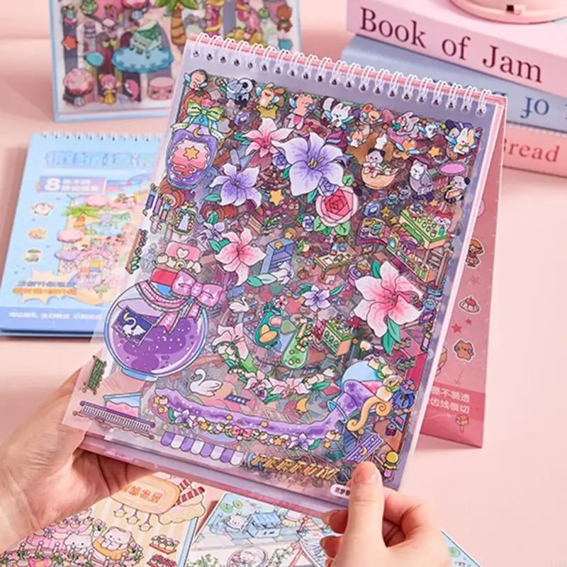 Pegatina paisaje en miniatura para mascotas, pegatina paisaje para diario, cuaderno, álbum recortes, K1KF - imagen 2