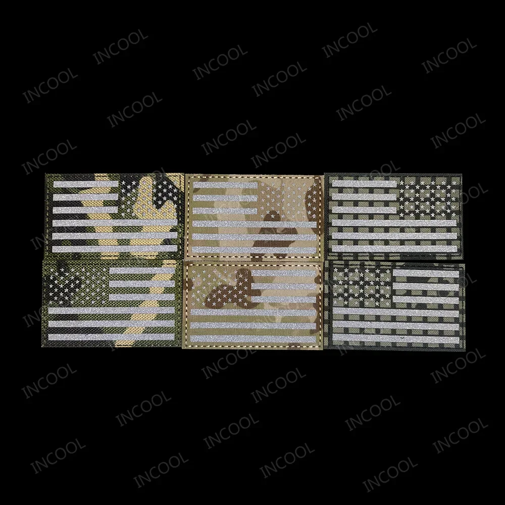 Parches reflectantes IR con bandera estadounidense de Estados Unidos, parche infrarrojo luminoso para hombro para mochila de ropa - imagen 4