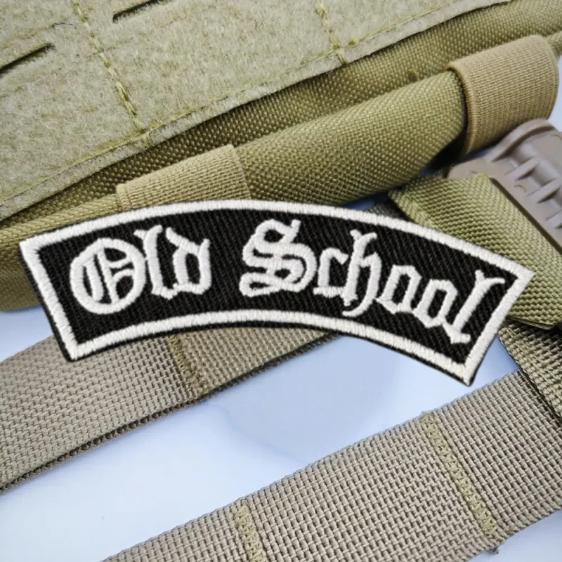 Parche bordado "Old School", chaleco táctico, gancho y bucle, sombrero, insignia de moral, mochila, pegatinas decorativas, parches para brazalete para ropa - imagen 5
