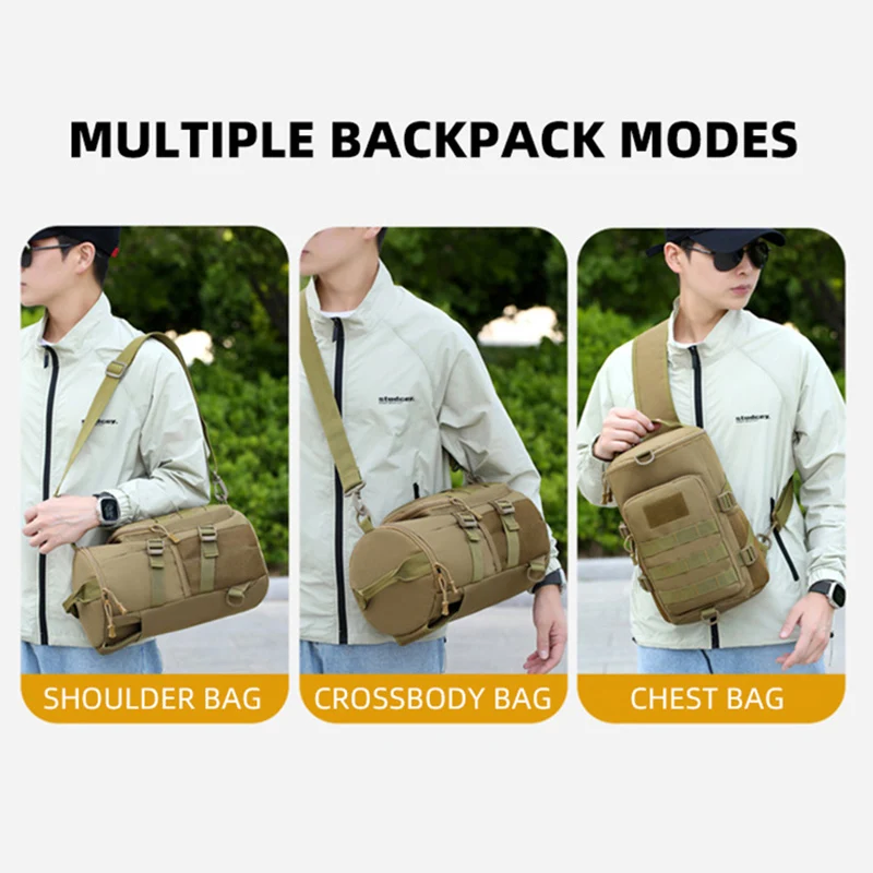 Bolsa táctica de pecho para escalada, senderismo, Camping, pesca, ciclismo, bolso de hombro tipo bandolera, riñonera de entrenamiento para viajes al aire libre y deportes - imagen 4