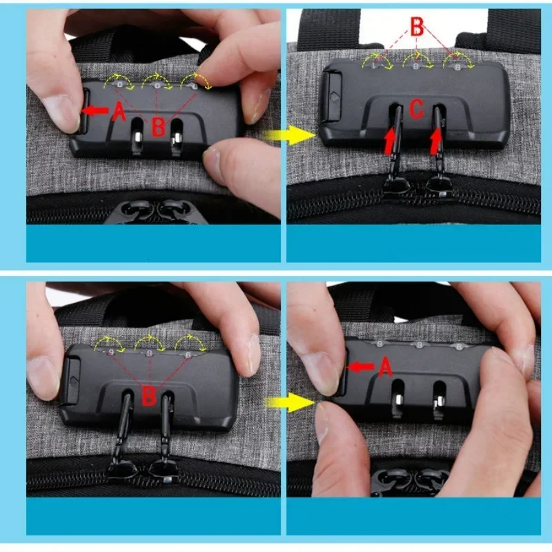 Bolsa de senderismo multifunción, paquete de ordenador antirrobo de alta capacidad, carga USB, mochila de viaje para hombres escolares, antipérdida - imagen 4