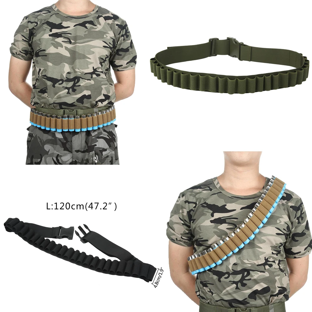 Bolsa de cartucho ajustable táctico para escopeta, portador de cinturón de carcasa para calibre 12, 20, Ga para caza, 26 rondas - imagen 3
