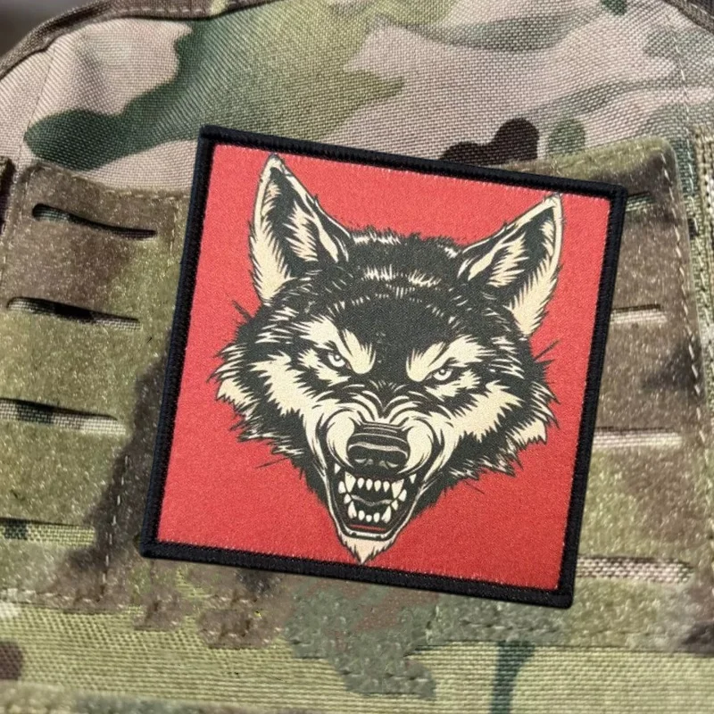 Parche táctico con estampado de lobo, insignia de moral militar, parches con gancho, ropa, mochila, accesorios, pegatinas - imagen 5
