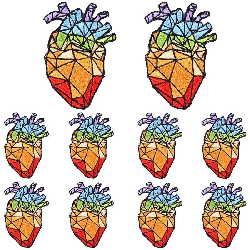 Parche bordado de dibujos animados, cinta de TV con corazón, parches para planchar, parches de letras para ropa, chaquetas, pegatinas de costura, 10 unids/lote - imagen 3