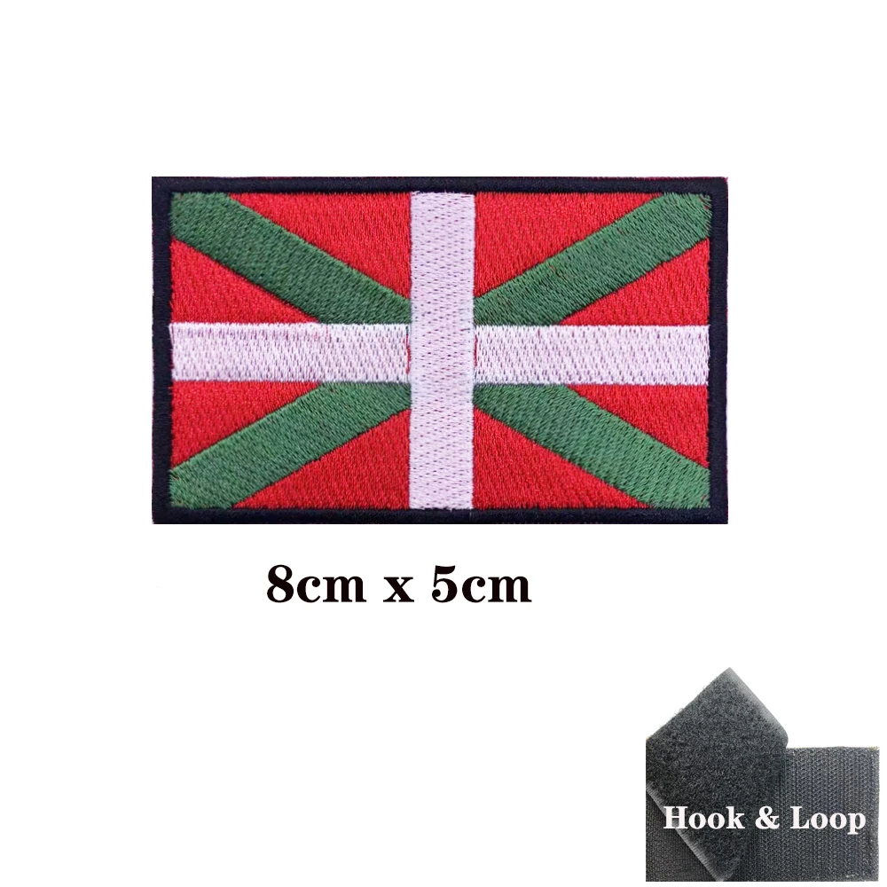 Parches de bandera Basca, brazalete, parche bordado, gancho y bucle, insignia bordada con hierro, raya militar - imagen 3