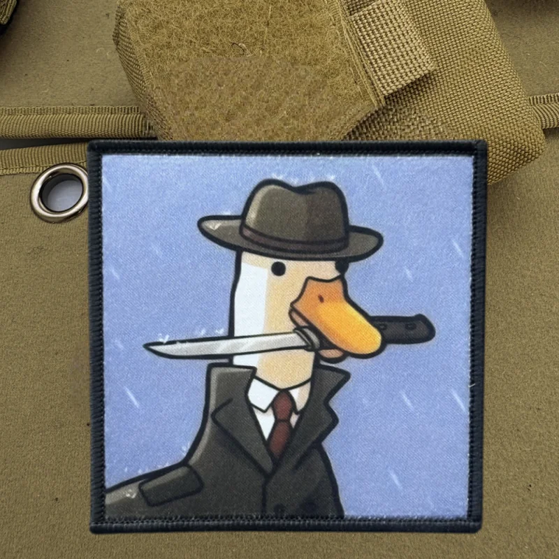 Parche con estampado de ganso peligroso, chaleco táctico, insignia de moral con gancho y bucle, pegatinas decorativas para mochila, parches para brazalete para ropa - imagen 5