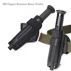 Soporte Táctico Giratorio de 360 Grados para Bastón, Funda de Nailon Molle para Bastón Telescópico, Bastón de Linterna con Accesorios para Bolsa de Cintura