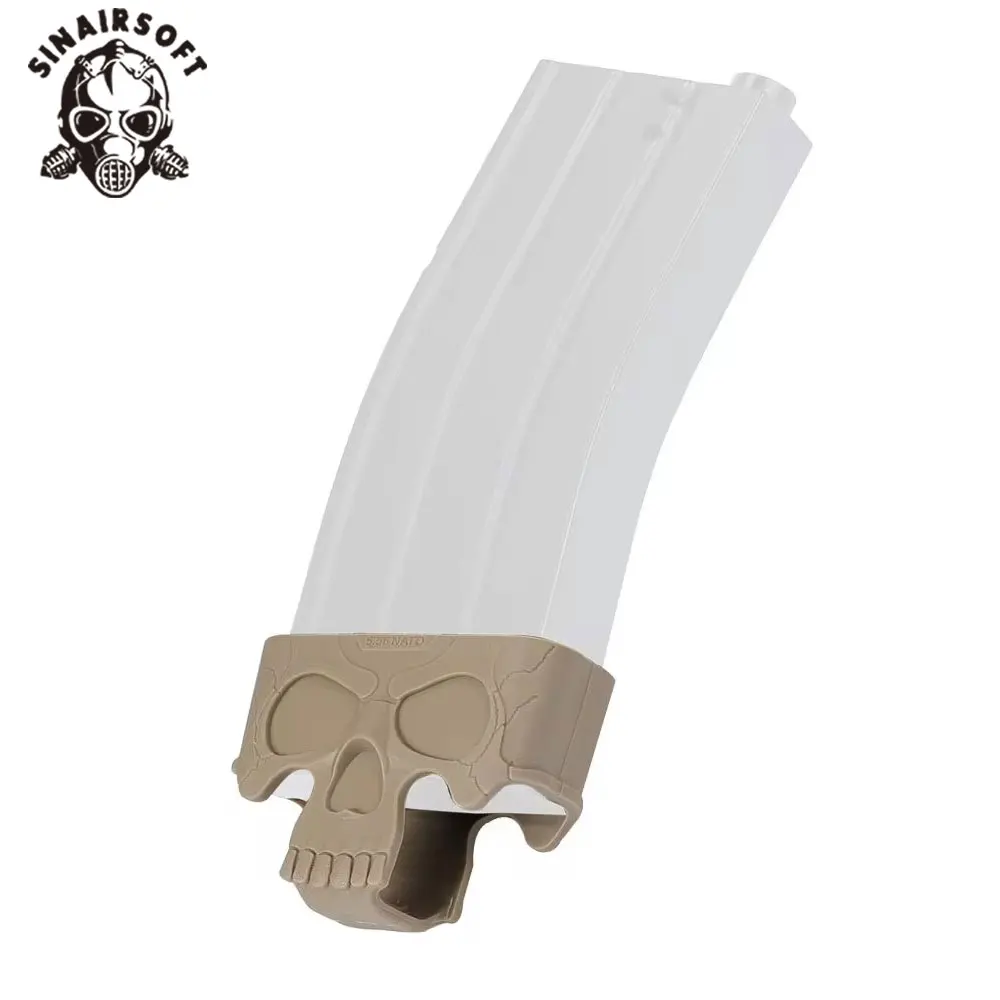 Jaula táctica de goma con calavera para revistas, bolsa de bucle Mag de tracción rápida para M4 AK AR15, accesorio Airsoft para caza y tiro, 5,56, 7,62 - imagen 5
