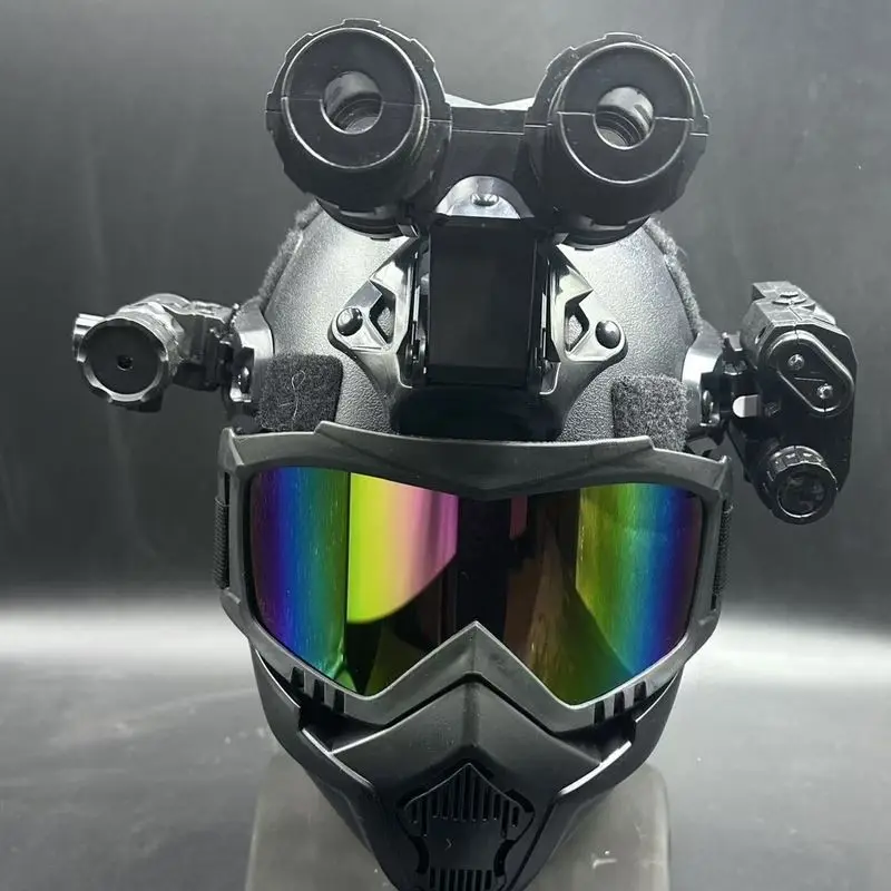 Conjunto de modelo de alta gama de dispositivo de visión nocturna infrarroja, con mascarilla y casco táctico de visión nocturna multipotencia - imagen 3