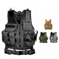 Chaleco táctico MOLLE ajustable para combate y airsoft