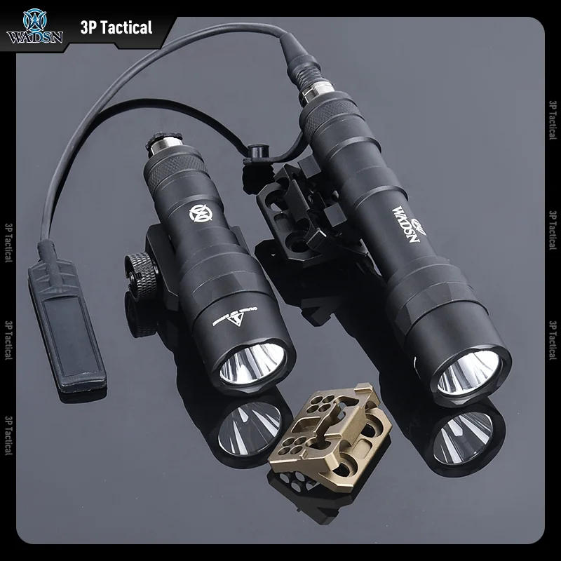 WADSN-linterna táctica SF M600, M600U, M300C, 400/600 lúmenes, luz blanca, Metal, M-LOK, Keymod, Base de montaje, compatible con lámpara de arma de riel de 20mm - imagen 2