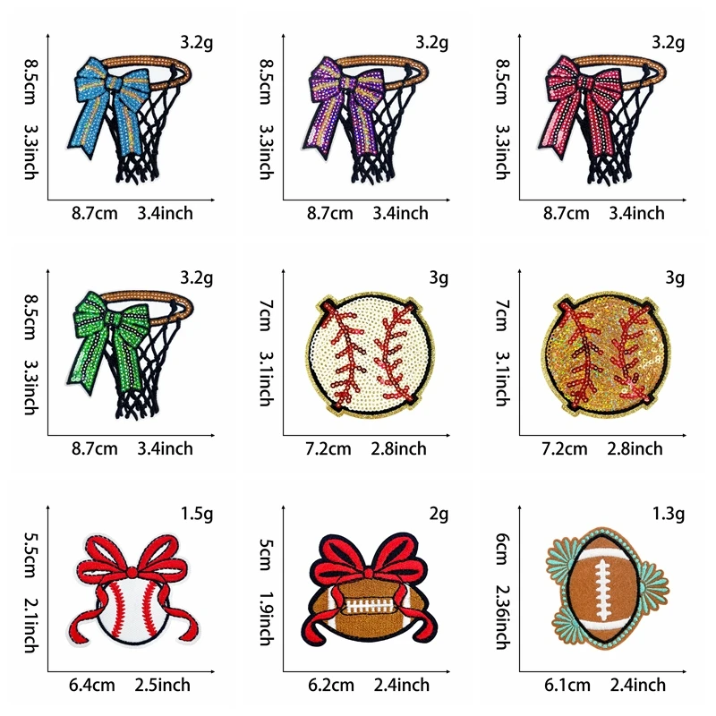 Parche termoadhesivo lentejuelas para ropa, béisbol, fútbol y baloncesto - imagen 2