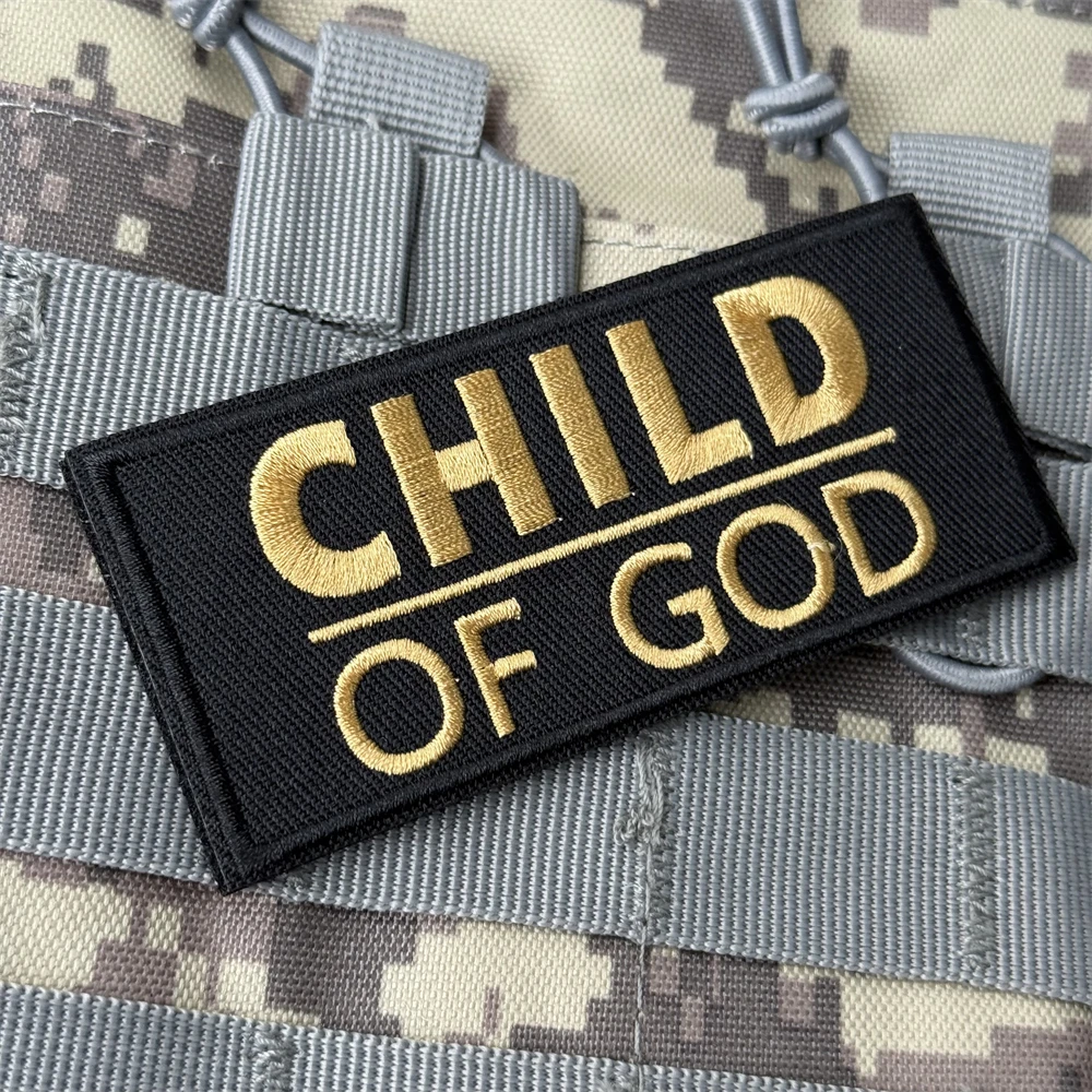 Parche de insignia de moral bordado de CHILD OF GOD, brazalete táctico de Jesús, gancho militar y bucle, accesorios para mochila al aire libre, pegatinas - imagen 5