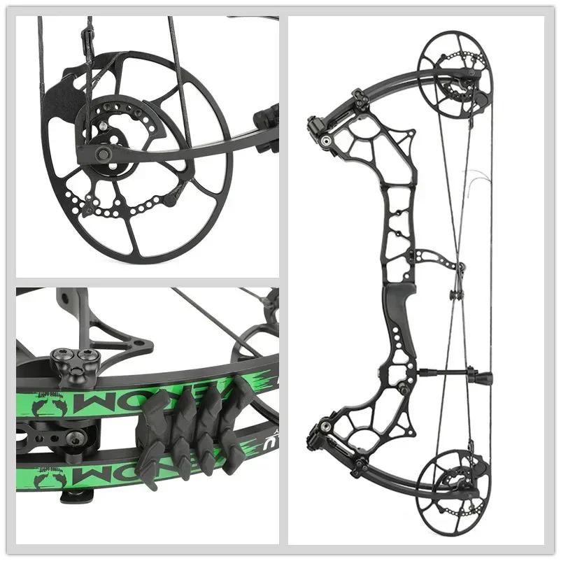 Venom-arco compuesto de tiro con arco, 60/70/75lbs, rango de ajuste de 23lbs, rueda CNC 7075, extremidades de arco Gordon, 350FPS, tiro al aire libre, caza - imagen 4