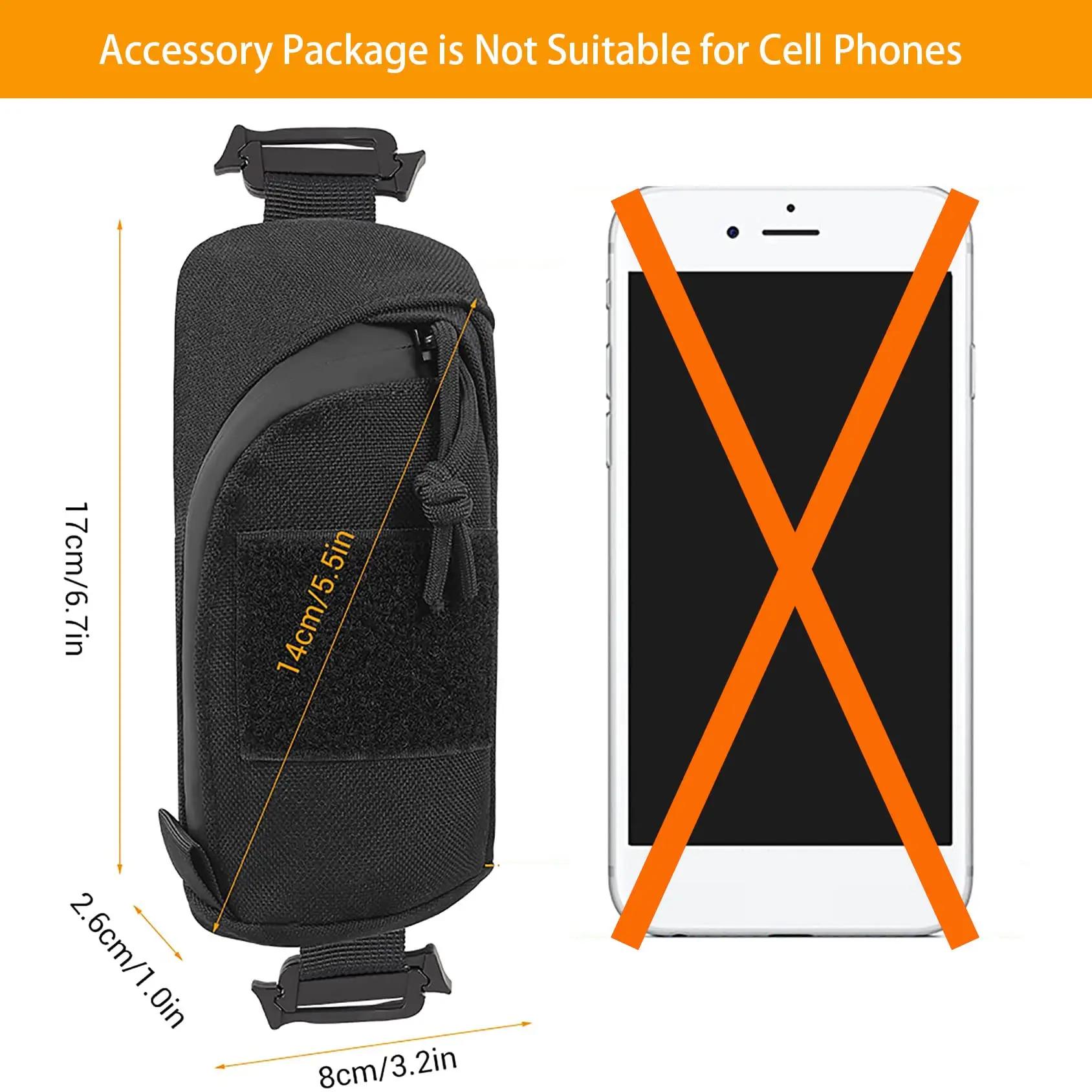 Bolsa de accesorios con correa para el hombro para mochila, bolsa táctica Molle, bolsillos para herramientas EDC militares multifuncionales, bolsas compactas pequeñas - imagen 5