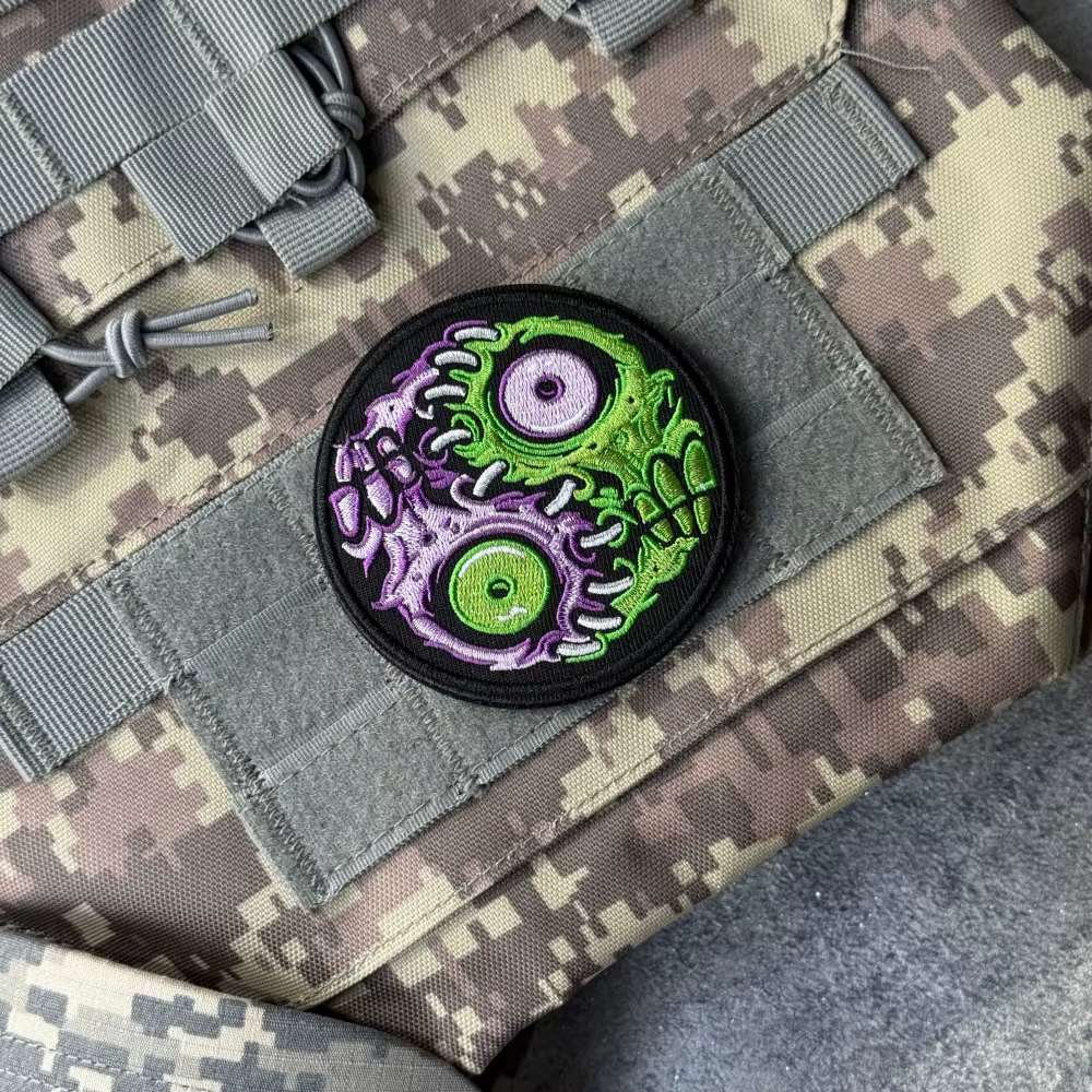 Parche táctico bordado ojo mutante Yin Yang, gancho y bucle - imagen 5