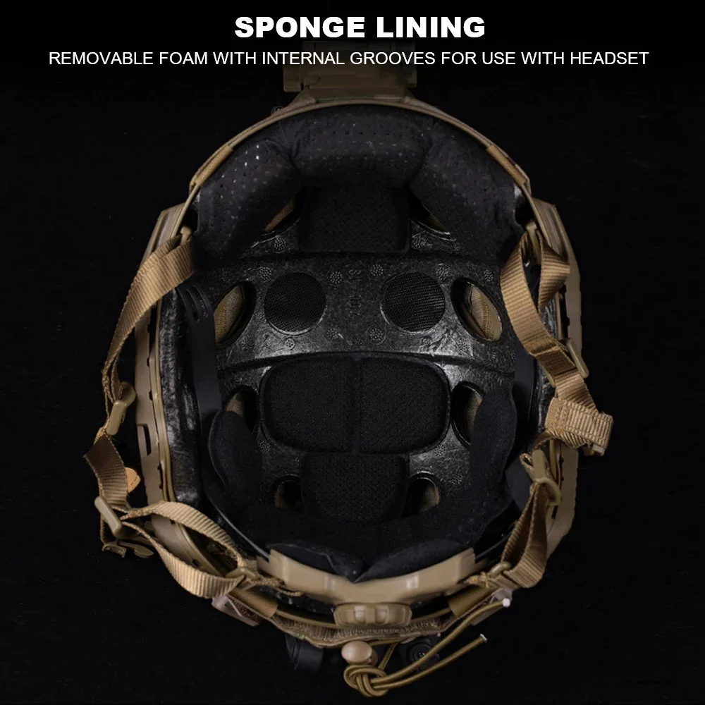 Casco táctico rápido 3 en 1, casco de combate de caza extraíble, versión totalmente protegida, casco CS Paintball Airsoft - imagen 5