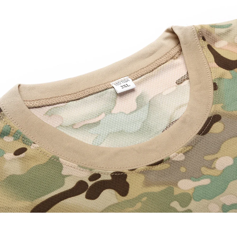 Camiseta de camuflaje 3D para hombre, ropa informal a la moda para actividades al aire libre, cuello redondo, manga corta, camisetas deportivas para exteriores de gran tamaño para verano y calle - imagen 5