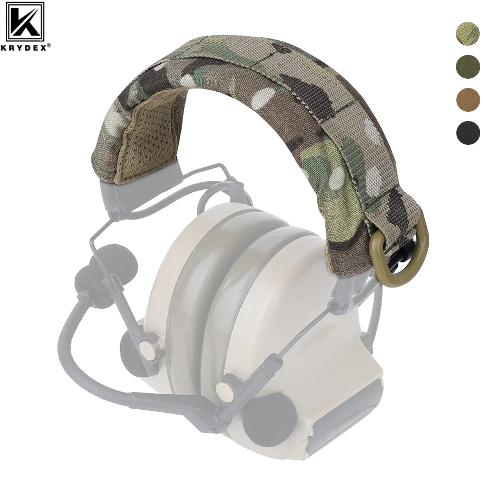 KRYDEX-funda Modular con banda para auriculares, protector táctico con soporte para auriculares, protección MOLLE, accesorios de caza