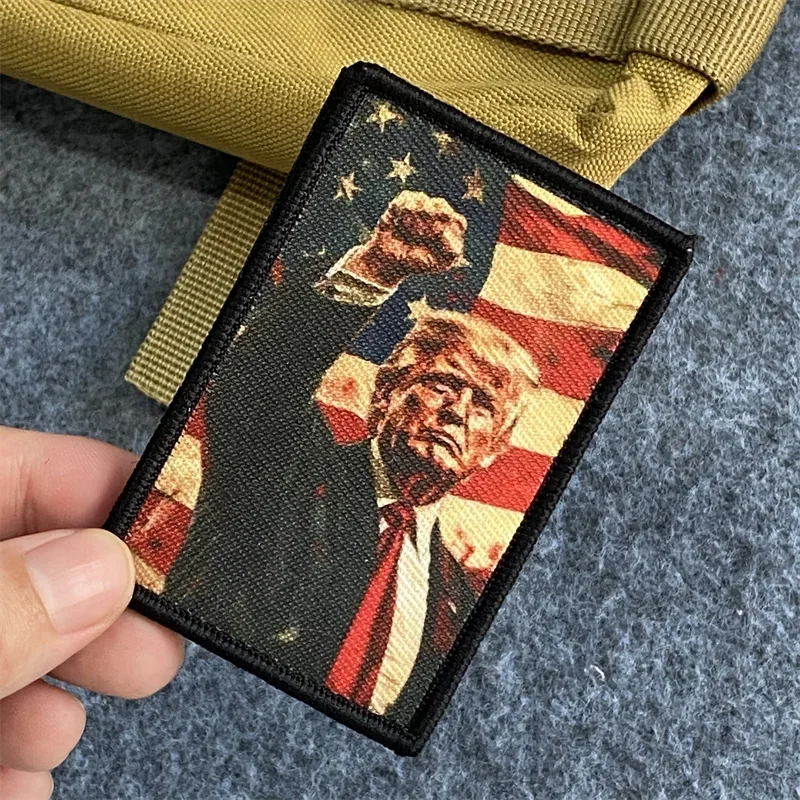 Parche de lucha de puño en aire de Trump, gancho y bucle, moral militar, insignia táctica, insignia, mochila, accesorios decorativos, pegatinas - imagen 3